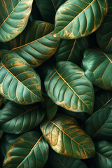 Fototapeta premium A lush green plant with many leaves and some flowers