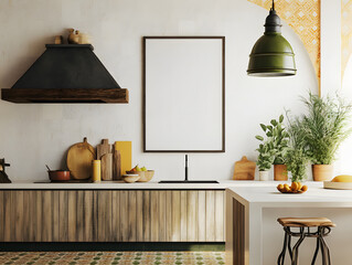 "Photo frames in the kitchen space - Mediterranean style" - Mockup frame, Mockup photo, Minimalist style