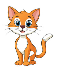 Cute cat cartoon character design illustration