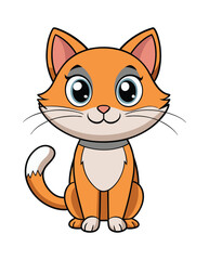 Cute cat cartoon character design illustration