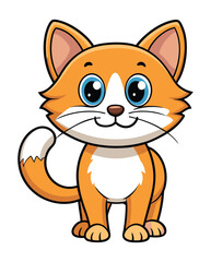 Cute cat cartoon character design illustration