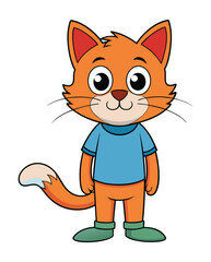Cute cat cartoon character design illustration