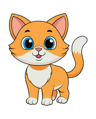 Cute cat cartoon character design illustration