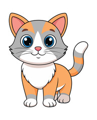 Cute cat cartoon character design illustration
