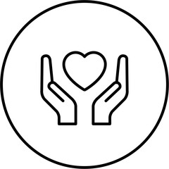 Heart in hands icon, health, wellbeing, health care, heart, mind, body, mental wellbeing, caring, therapy, hands, hand, welfare, Good health, vector, icon 