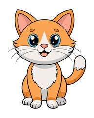 Cute cat cartoon character design illustration