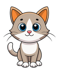 Cute cat cartoon character design illustration