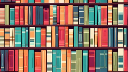 several books in shelf , back ground