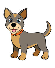Cute dog cartoon character illustration