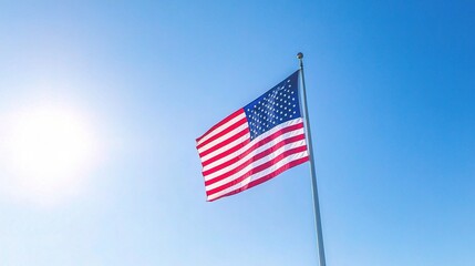 American Flag Waving in the Breeze 