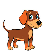 Cute dog cartoon character illustration