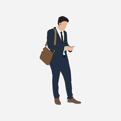 Print A bussiness man vector isolated on white background