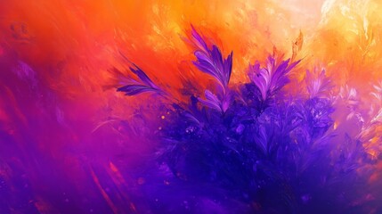 purple and orange color play, dynamic color composition, bold abstract painting, color texture art, colorful modern artwork, expressive abstract painting