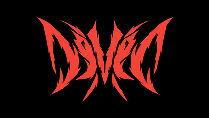 Devil typography, lettering for music t-shirt apparel