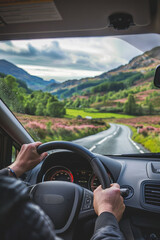 Eco Driving Lesson in Picturesque Countryside for Sustainable Driving Techniques and Nature Awareness