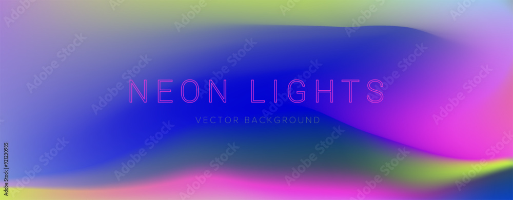 Poster Blurred ambient vector background in neon vibrant colors.