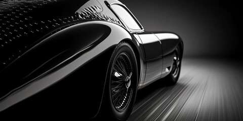 Photography, abstract, automotive design, luxury car close-up, sleek black curves, modern sports car, high-performance vehicle, dark aesthetic, glossy finish.