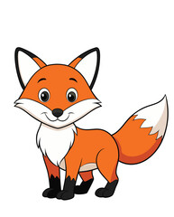 Fox cute cartoon character design illustration