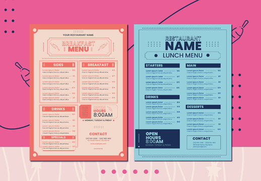 Modern Colorful Restaurant Menu Template