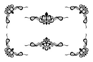 Classic Vitage Wedding Ornaments Frames Separator Elements Classic Vintage Wedding Invitation Hand Drawn Ornate the Calligraphy Poster Victorian Style