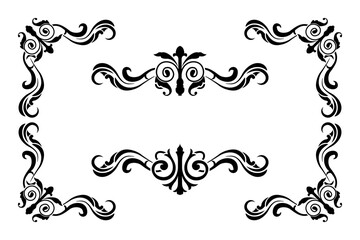 Classic Vitage Wedding Ornaments Frames Separator Elements Classic Vintage Wedding Invitation Hand Drawn Ornate the Calligraphy Poster Victorian Style