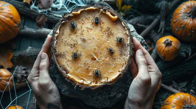 halloween cake zombie spiders 