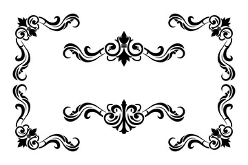 Classic Vitage Wedding Ornaments Frames Separator Elements Classic Vintage Wedding Invitation Hand Drawn Ornate the Calligraphy Poster Victorian Style