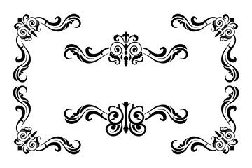 Classic Vitage Wedding Ornaments Frames Separator Elements Classic Vintage Wedding Invitation Hand Drawn Ornate the Calligraphy Poster Victorian Style