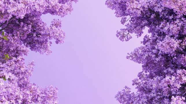 A jacaranda tree in full bloom, with its bright purple flowers providing a vibrant, text-ready background.