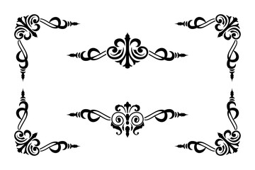 Classic Vitage Wedding Ornaments Frames Separator Elements Classic Vintage Wedding Invitation Hand Drawn Ornate the Calligraphy Poster Victorian Style