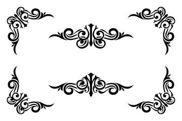 Classic Vitage Wedding Ornaments Frames Separator Elements Classic Vintage Wedding Invitation Hand Drawn Ornate the Calligraphy Poster Victorian Style