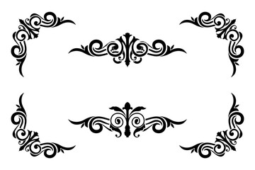 Classic Vitage Wedding Ornaments Frames Separator Elements Classic Vintage Wedding Invitation Hand Drawn Ornate the Calligraphy Poster Victorian Style