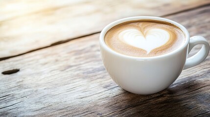 Heart Latte Art in White Mug