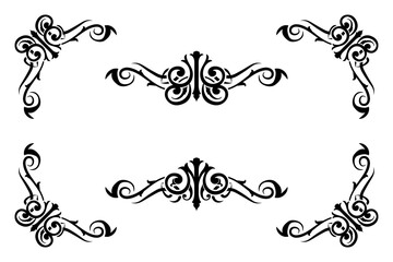 Classic Vitage Wedding Ornaments Frames Separator Elements Classic Vintage Wedding Invitation Hand Drawn Ornate the Calligraphy Poster Victorian Style