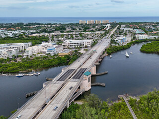 aerial view of Indiantown Bridge over Intracoastal © Bruce