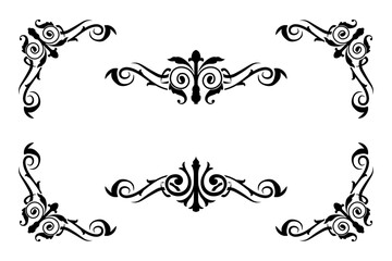 Classic Vitage Wedding Ornaments Frames Separator Elements Classic Vintage Wedding Invitation Hand Drawn Ornate the Calligraphy Poster Victorian Style