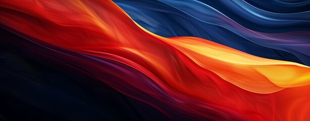 Fototapeta premium Vibrant Color Wave Abstract Header Banner Design on Dusky Black Background