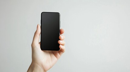 Hand Holding a Blank Smartphone