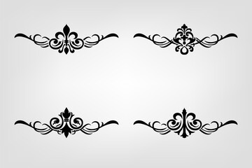 Classic Vitage Wedding Ornaments Frames Separator Elements Classic Vintage Wedding Invitation Hand Drawn Ornate the Calligraphy Poster Victorian Style