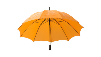 Vibrant Orange Umbrella Isolated on Transparent or White Background