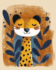cheetah sitting grass inspiring best coy smile nature journal cute toy