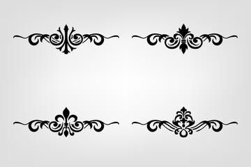 Classic Vitage Wedding Ornaments Frames Separator Elements Classic Vintage Wedding Invitation Hand Drawn Ornate the Calligraphy Poster Victorian Style