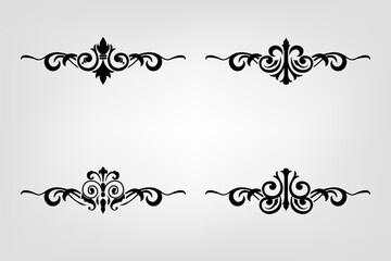 Obraz premium Classic Vitage Wedding Ornaments Frames Separator Elements Classic Vintage Wedding Invitation Hand Drawn Ornate the Calligraphy Poster Victorian Style