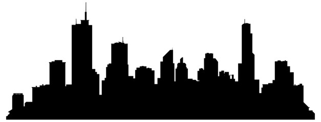black and white city silhouette without background  © KRvisualPRO
