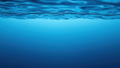 Minimalist Water Surface Divide: Abstract Blue Gradient Representing Sky and Underwater, Clean Design for Environmental or Aquatic Themes