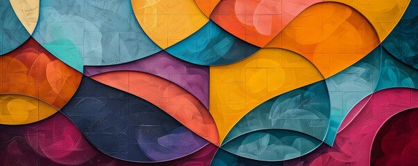 Fototapeta premium Vivid Harmony: A Captivating Display of Colorful Geometric Patterns that Ignite the Imagination and Inspire Creativity in Art Enthusiasts