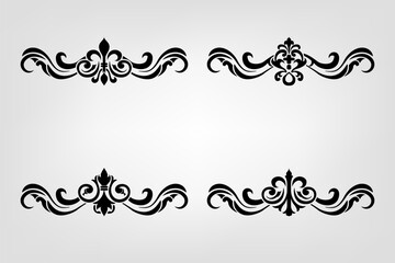 Classic Vitage Wedding Ornaments Frames Separator Elements Classic Vintage Wedding Invitation Hand Drawn Ornate the Calligraphy Poster Victorian Style