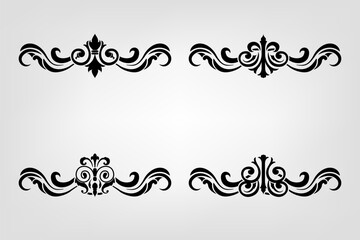 Classic Vitage Wedding Ornaments Frames Separator Elements Classic Vintage Wedding Invitation Hand Drawn Ornate the Calligraphy Poster Victorian Style