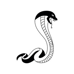 Snake line - symbol Chinese oriental New Year 2025 symbol. Vector stock hand drawing illustration for design template tattoo or congratulations greeting card, banner, calendar. Editable stroke.