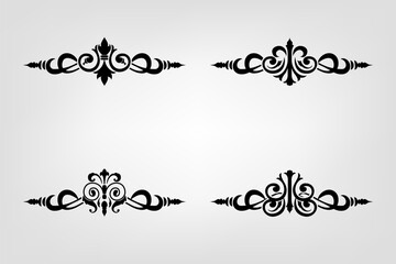 Obraz premium Classic Vitage Wedding Ornaments Frames Separator Elements Classic Vintage Wedding Invitation Hand Drawn Ornate the Calligraphy Poster Victorian Style